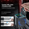 A hand is shown using a fast charging cable with a retractable design for a car charger device.