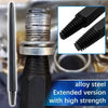 An alloy steel extended version car spark plug extractor kit with high strength shown next to a spark plug.