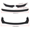 Black universal front bumper splitter lip spoiler diffuser body kit with winglets and side skirt extensions
