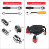 A collection of various wrenches and tools for oil filter removal, including 1/4 and 1/2 wrenches, and 3/8 wrenches.