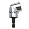 Silver angle drill attachment with magnetic bit holder and black shaft