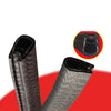 Close-up view of a black rubber edge seal trim for vehicle doors and windows.
