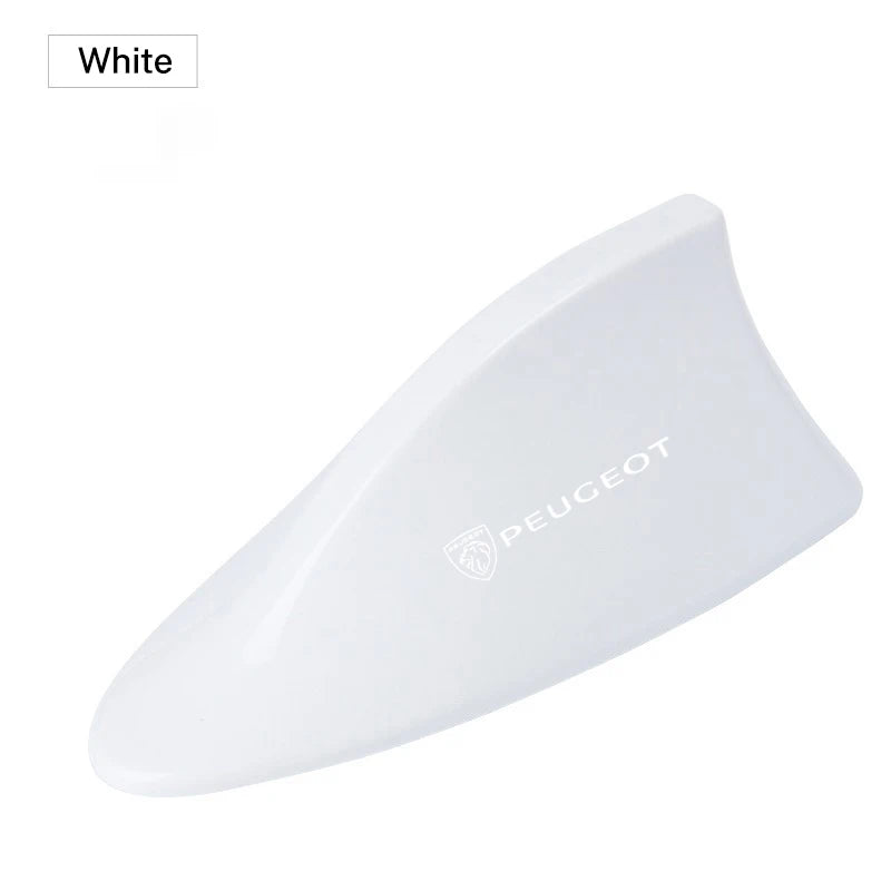 White shark fin antenna for a Peugeot roof