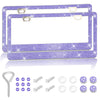 A set of dazzling crystal rhinestone license plate frames and mounting hardware.