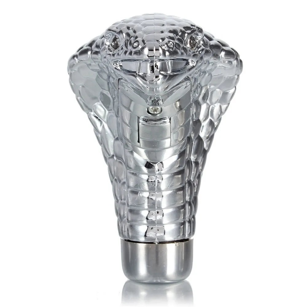 Silver Cobra snake LED gear shift knob for manual transmissions