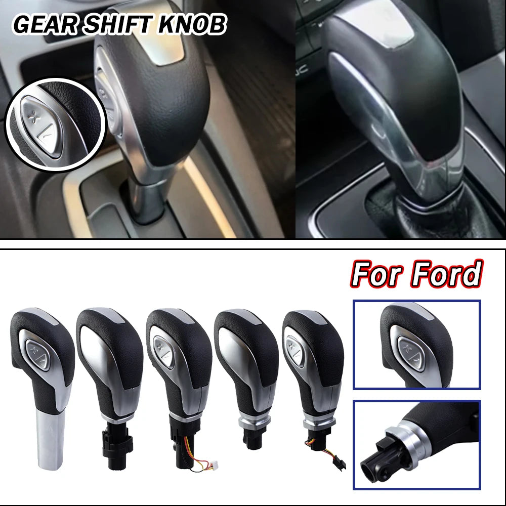 Diverses poignées de vitesse universelles pour véhicules Ford, montrées sous différents angles et configurations