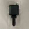 Schwarzes ausziehbarer Autotelefon-Ladegerät mit Spot ist in klarem Kunststoff verpackt.