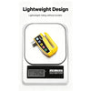 A yellow lightweight disc brake lock device with a digital display is shown on a white background.