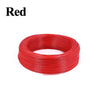 A coil of red flexible LED wire used for heating applications.
