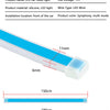 An RGB LED car hood light strip with various dimensions and control features shown.