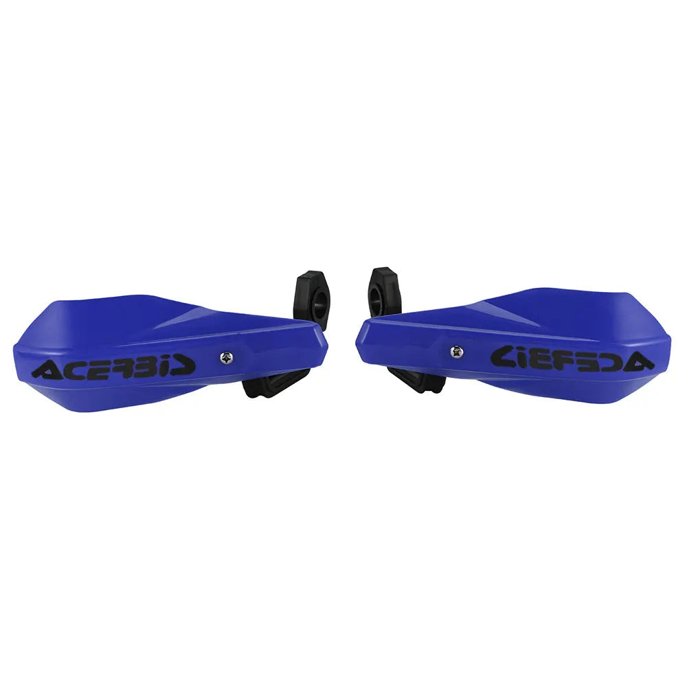 Un kit de protection pour guidon de moto universel bleu.