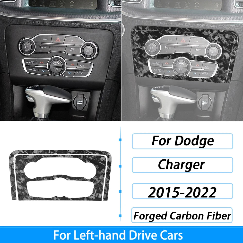 Calcomanías de fibra de carbono forjada para el interior del Dodge Charger 2015-2022