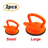 Two orange car dent glass suction removal tools, small and large versions.