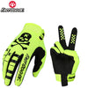 Gants de moto jaune néon et noir pour le cyclisme et le VTT.