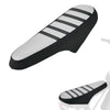 Black and white striped motorcycle seat cover for e-bikes and scooters