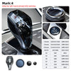 A black crystal gear shift knob lever for various BMW models shown alongside separate components.