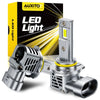 A silver LED light assembly is shown next to its packaging box.