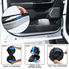 Instructions showing how to twist a UV protection windshield sunshade into a round shape for installation