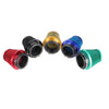 Un jeu de quatre kits d'induction de filtre pour moto de différentes couleurs : noir, or, bleu et vert.