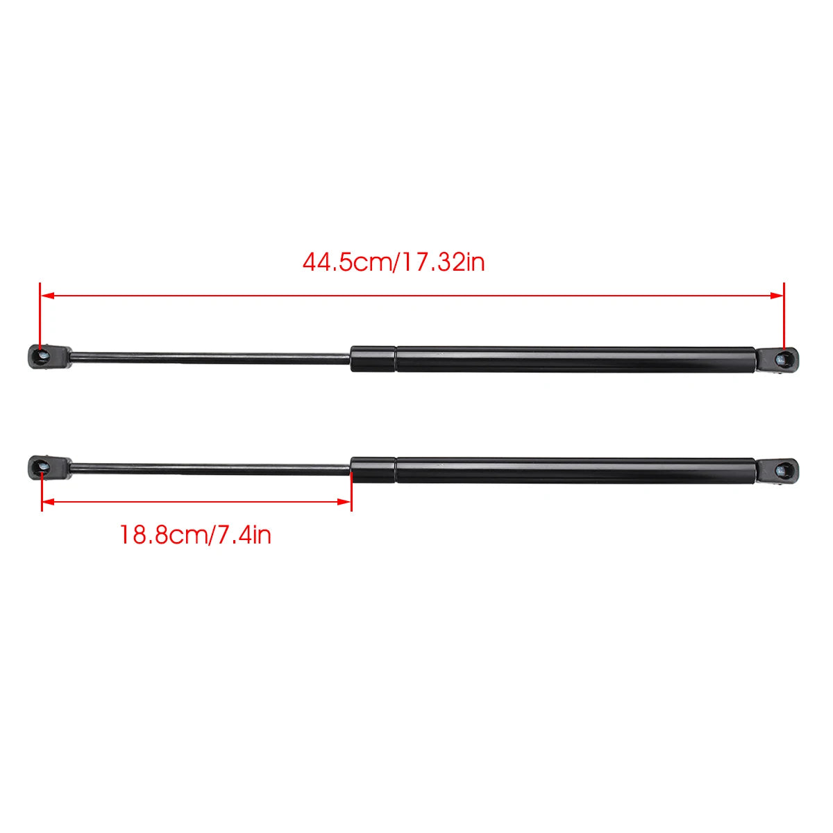 Soportes de barra estabilizadora negra delanteros y traseros para Jeep Liberty, dimensiones 44.5cm/17.32in y 18.8cm/7.4in