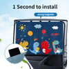 Magnetic double-layer car window shades featuring dinosaur designs and insect protection
