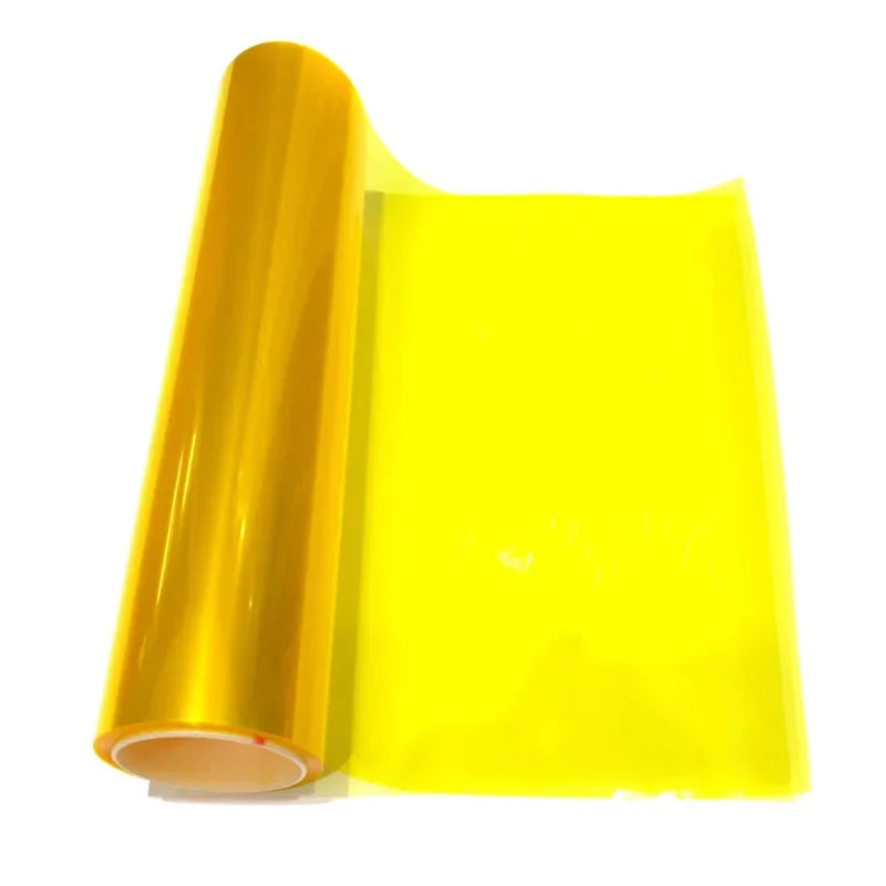 Roll of golden yellow PVC car light tint film for stretchable headlight and taillight wrap