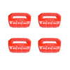 Four bright red auto-themed window control button decoration covers for Jeep and Gladiator vehicles.