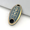 Goldfarbiger Multifunktions-Auto-Schlüssel-Etui mit mehreren Tasten und einem Schlüssel-Slot.