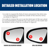 Diagrams showing the installation locations for a rearview mirror and a rear view mirror on a car.