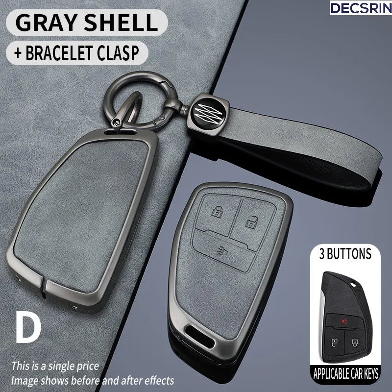 Gray shell bracelet clasp car key case cover showing before and after effects