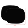 Two black dual car sun shades with UV protection shown side by side.