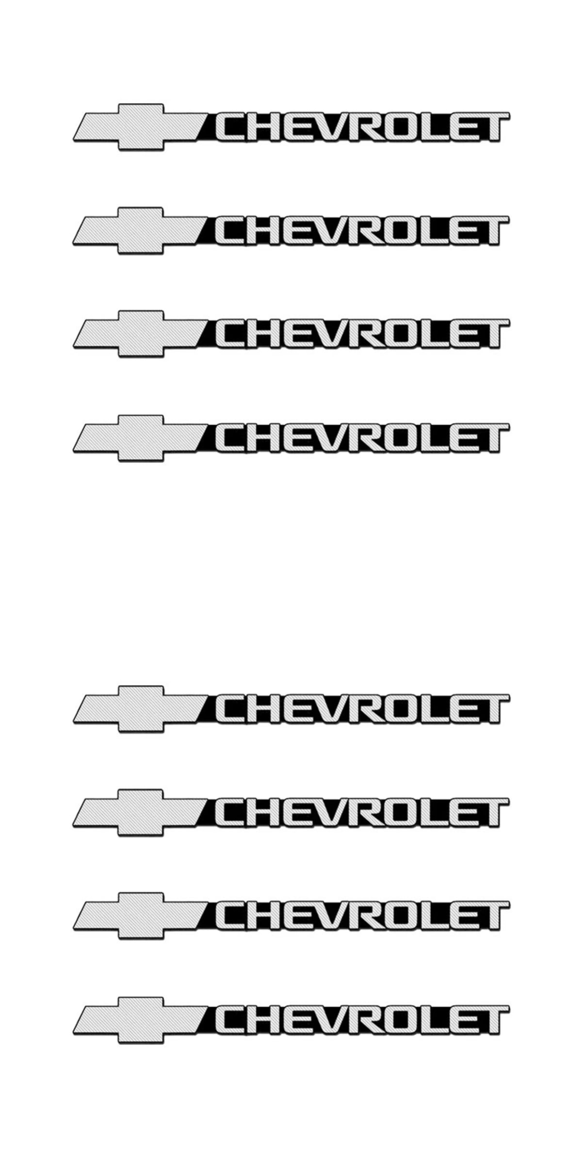 A series of black 3D aluminum Chevrolet emblems.