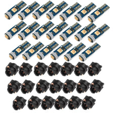 A pack of 20 T5 instrument panel LED bulbs for automotive lighting.