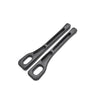 A pair of black car seat gap filler organizers with elongated, curved grips.