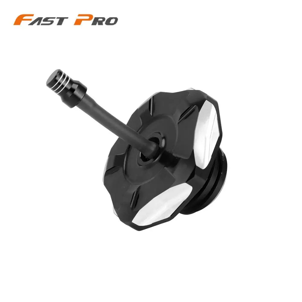 Black aluminum fuel tank cap cover for Honda CRF 110/125 motorcycle.