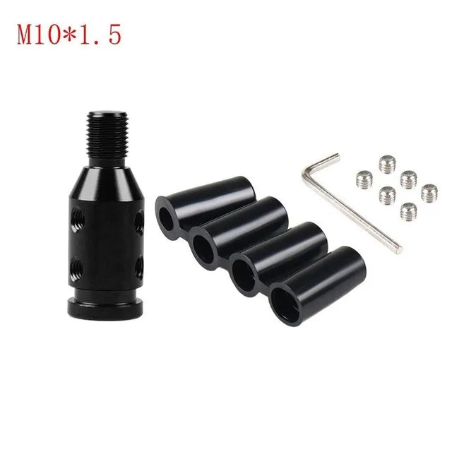 A black M10*1.5 threaded adapter and several small metal pins are shown.
