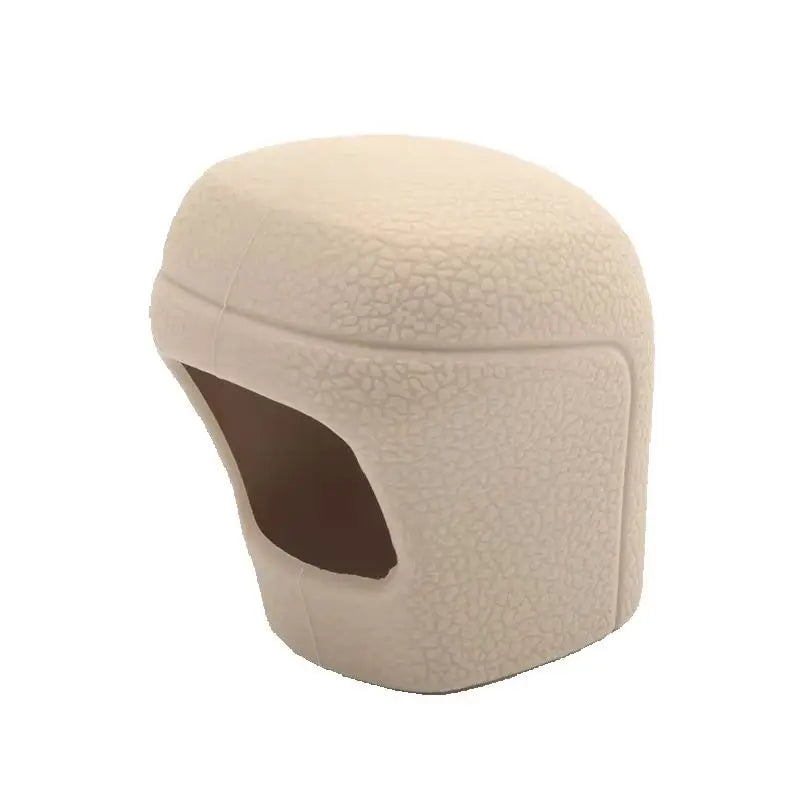 A beige universal car gear shift knob cover with a textured surface.