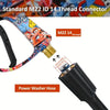 Standard M22 ID 14 thread connector and power washer hose assembly for high-pressure cleaning.