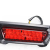 A black universal LED motorcycle brake tail light assembly.