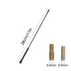 A black universal car roof antenna with various screw sizes shown for reference.