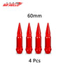 Quatre bouchons de tige de valve en aluminium rouge de 60mm pour pneus