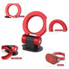 Red decorative racing tow hook sticker for car bumpers showing various designs and features