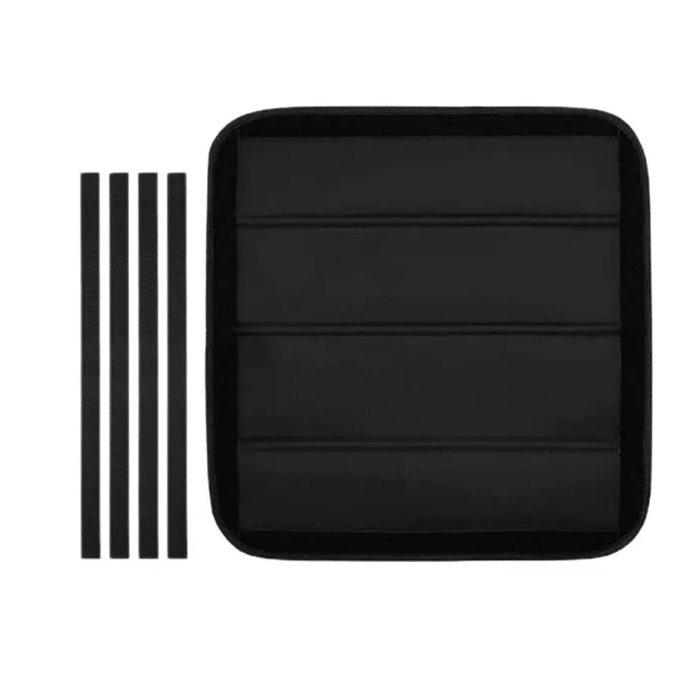 Pare-soleil noir pliable en aluminium à panneaux cannelés pour RV et camping-car