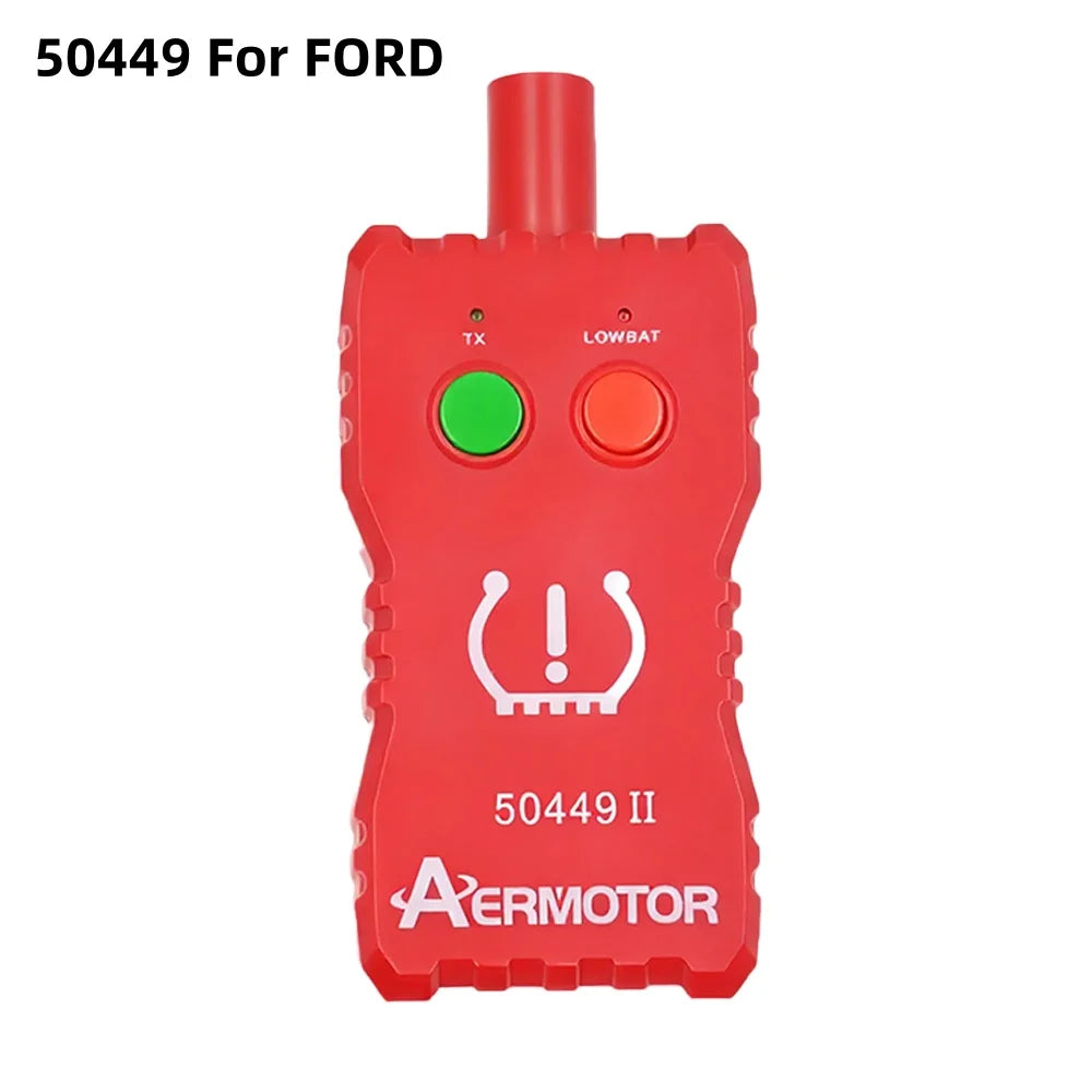 Red 50449 II tire pressure sensor relearn tool for Ford vehicles.
