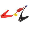 A red and black universal battery jump starter cable with a red connector and a black clamp.