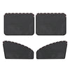 Black magnetic car window sunshades shown in two rectangular and two angled views