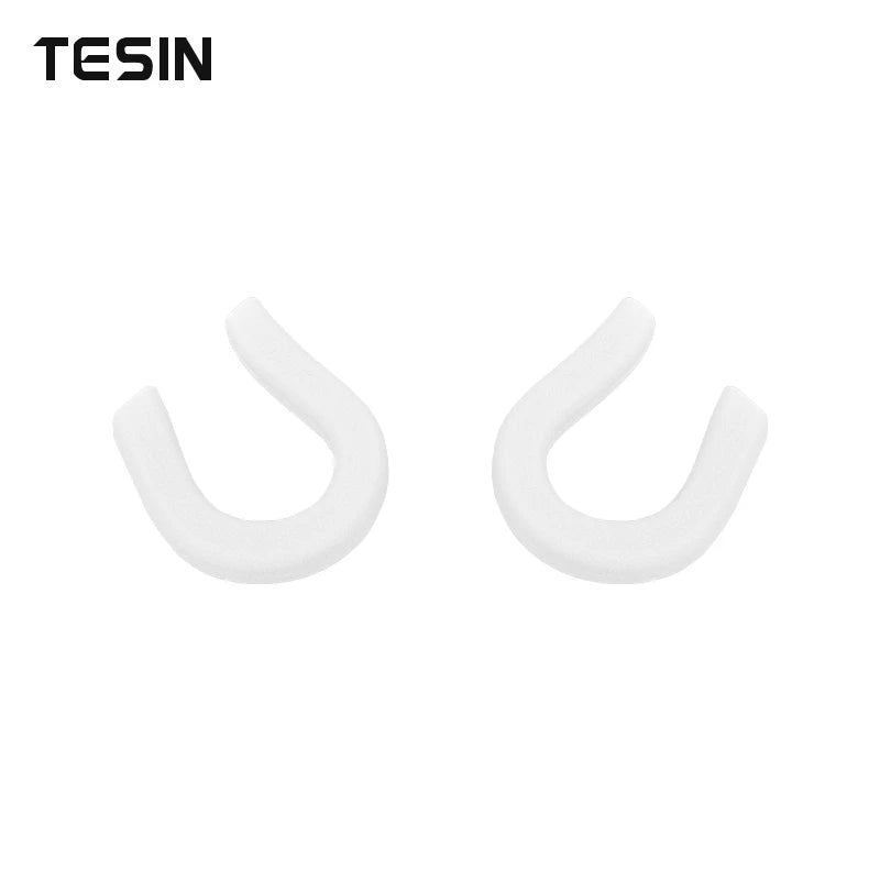 A pair of white universal car exterior bumper tow hook covers.