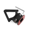 A black car trailer hook decal set featuring a metal hook and mounting bracket.