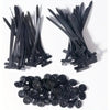 A collection of black nylon universal cable tie buckles for automotive and home use.