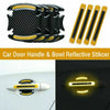Set of black reflective stickers for car door handles and bowls